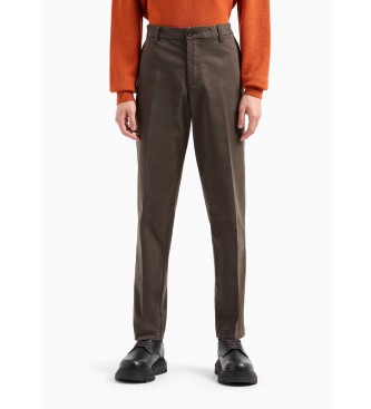 Armani Exchange Pantalon chino slim marron