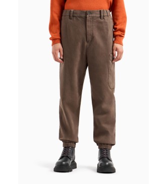 Armani Exchange Chino cargo jogger broek bruin