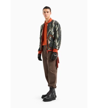 Armani Exchange Spodnie chino cargo jogger brązowe