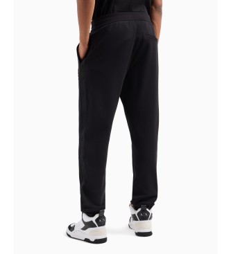 Armani Exchange Pantaln jogger ASV de interlock de algodn con banda con logo negro