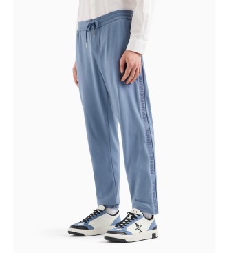 Armani Exchange ASV Baumwoll-Interlock-Jogginghose mit blauem Logoband