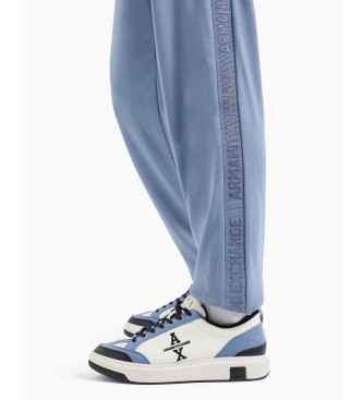 Armani Exchange ASV cotton interlock jogger trousers with blue logo band