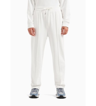 Armani Exchange Pantalon de jogging ASV en coton molletonn blanc