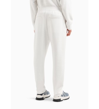 Armani Exchange ASV joggingbyxor i vit bomullsfleece