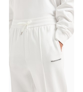 Armani Exchange Pantalon de jogging ASV en coton molletonn blanc