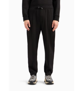 Armani Exchange Pantaloni jogger ASV in spugna di cotone nero