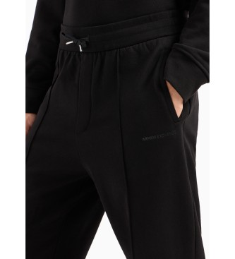 Armani Exchange Pantaloni jogger ASV in spugna di cotone nero