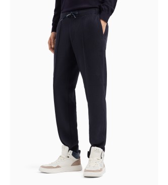 Armani Exchange Granatowe gabardynowe spodnie chino