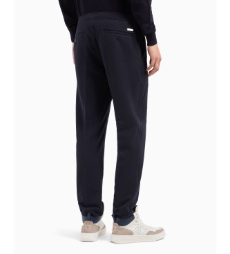 Armani Exchange Granatowe gabardynowe spodnie chino