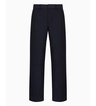 Armani Exchange Najlonske hlače Chino v mornariški barvi