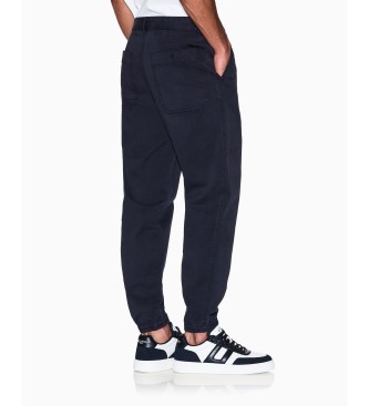 Armani Exchange Pantaloni jogger in chino blu navy
