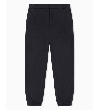 Armani Exchange Pantaloni jogger in chino blu navy