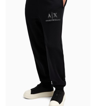 Armani Exchange Calas Jogger com punho preto