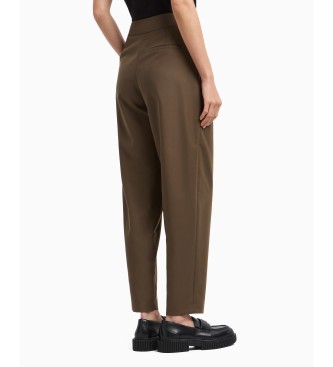 Armani Exchange Pantalon cigarette  plis marron