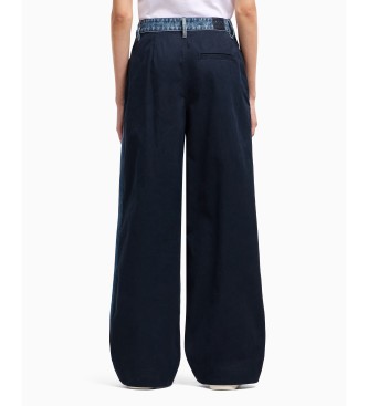 Armani Exchange Blauwe oversized jeans