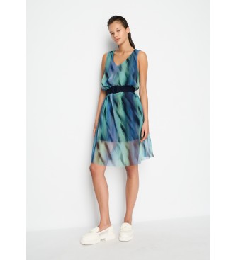 Armani Exchange Blue sleeveless dress