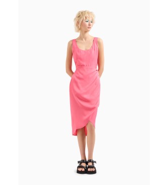 Armani Exchange Vestido rosa sem mangas com embraiagem