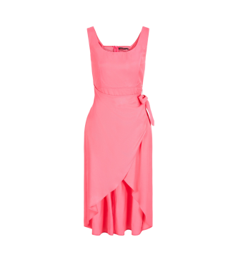 Armani Exchange Vestido rosa sem mangas com embraiagem