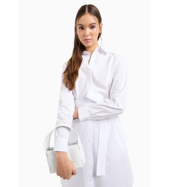 Armani Exchange Biała sukienka koszulowa