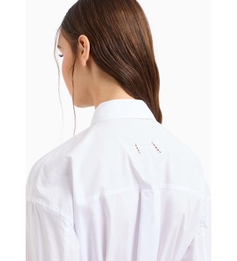 Armani Exchange Biała sukienka koszulowa