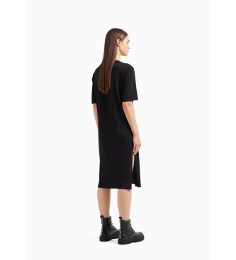Armani Exchange Sukienka plastizolowa czarna