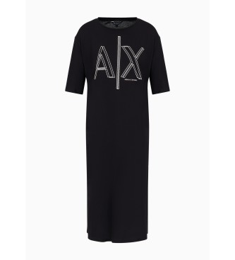 Armani Exchange Vestido em plastisol preto