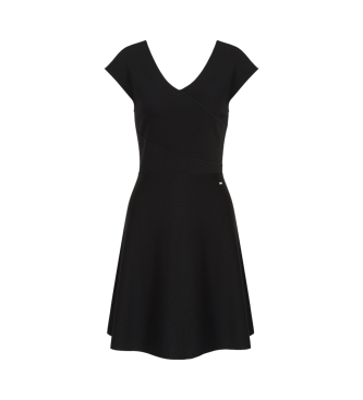 Armani Exchange Kleid mit V-Ausschnitt schwarz