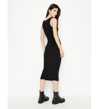 Armani Exchange Vestido midi preto