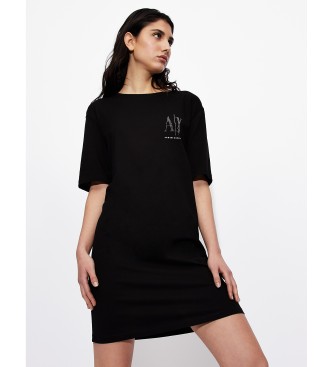 Armani Exchange Schwarzes Basic-Kleid