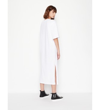 Armani Exchange Sukienka z logo biała