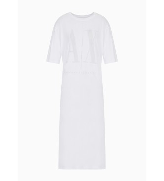 Armani Exchange Sukienka z logo biała