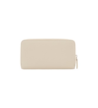 Armani Exchange Beige logo coin purse