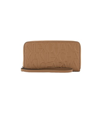 Armani Exchange Cartera con monograma marrn