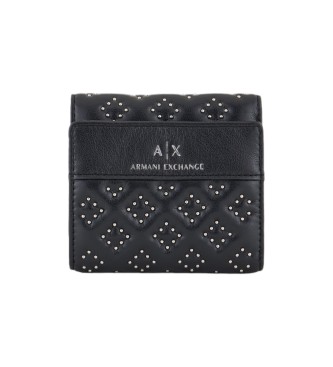 Armani Exchange Portefeuille en tissu enduit noir