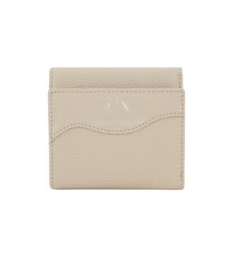 Armani Exchange Beige coated fabric wallet