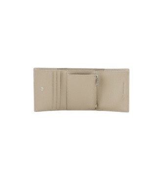 Armani Exchange Beige coated fabric wallet