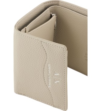 Armani Exchange Portefeuille en tissu enduit beige