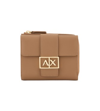 Armani Exchange Porta-moedas com logtipo castanho