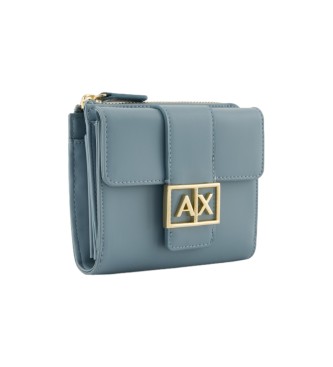 Armani Exchange Blue logo coin purse