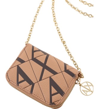 Armani Exchange Borsa in tessuto rivestito marrone