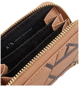 Armani Exchange Brown coated fabric wallet