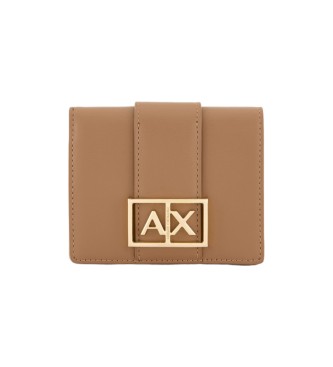 Armani Exchange Porta-moedas com logtipo castanho