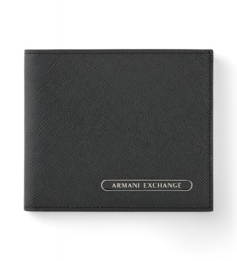 Armani Exchange Leder Portemonnaie schwarz