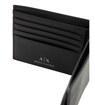 Armani Exchange Leder Portemonnaie schwarz