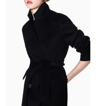 Armani Exchange Maxi cross-over mantel met zwarte tailleband