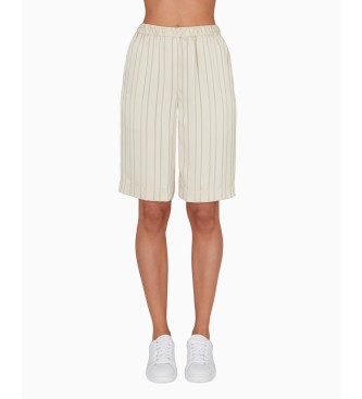 Armani Exchange Bermudashorts med hg midja och beige resr i midjan