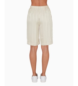 Armani Exchange Bermudashorts med hg midja och beige resr i midjan