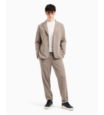 Armani Exchange Bež enonadstropni suknjič v bež barvi