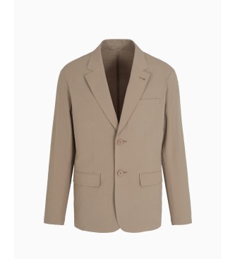 Armani Exchange Blazer beige dal taglio dritto