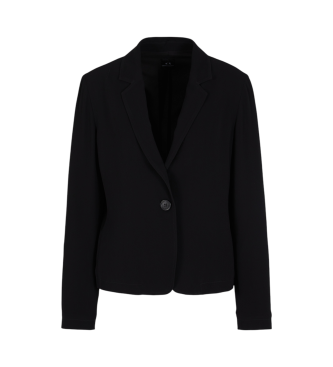 Armani Exchange Schwarzer einteiliger unstrukturierter Blazer